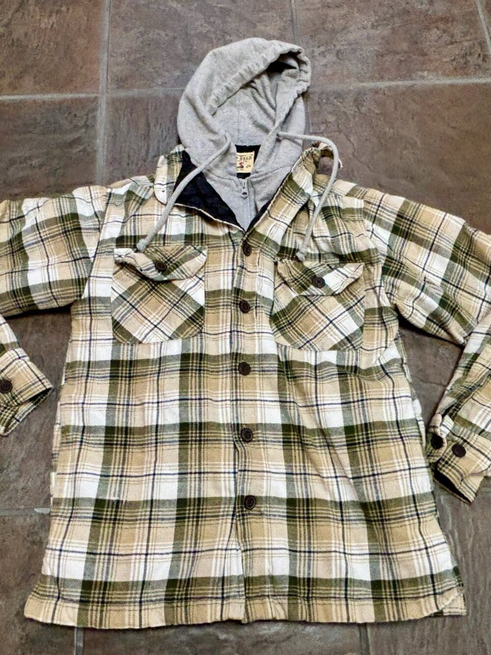 ~~RedHead Brand Co Men's Jacket S Hooded Plaid Flannel Shacket Lined Outdoors *